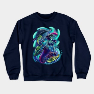 Mermaid Armada Digital Drawing Crewneck Sweatshirt